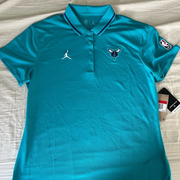Charlotte Hornets Teal Polo Shirt NWT Large Women’s - Picture 3 of 8
